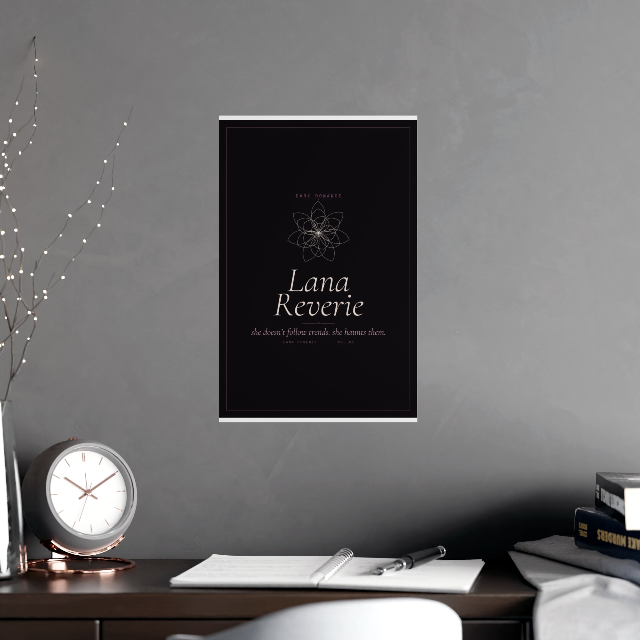 Dark Floral Wall Print | Gothic Dark Coquette Botanical Poster — Lana Reverie