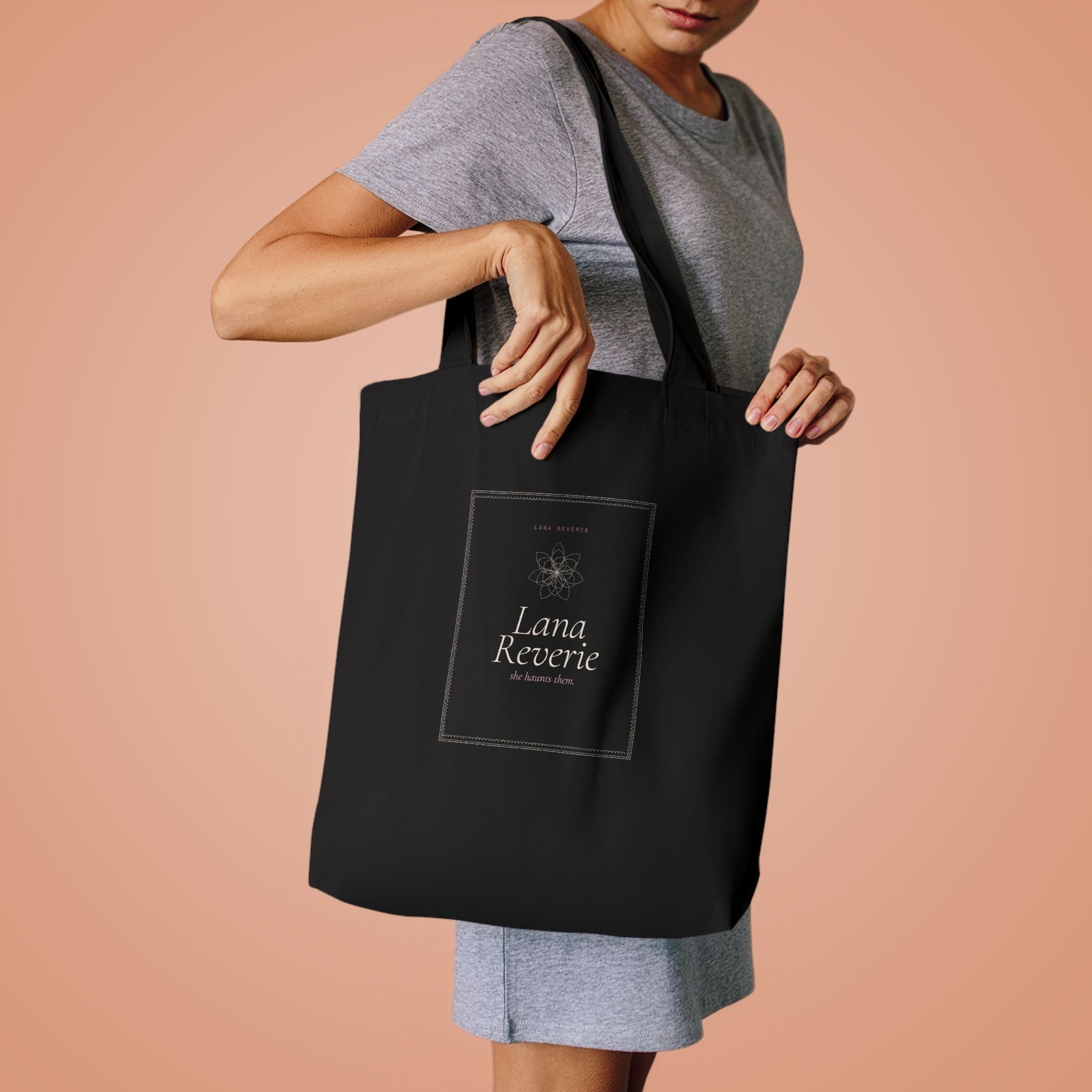 Velvet Bow Tote | Black Canvas Dark Coquette Gothic Aesthetic Bag — Lana Reverie