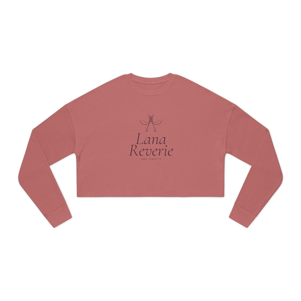 Reverie Cropped Sweatshirt | Dusty Rose Dark Coquette Mauve Crewneck — Lana Reverie