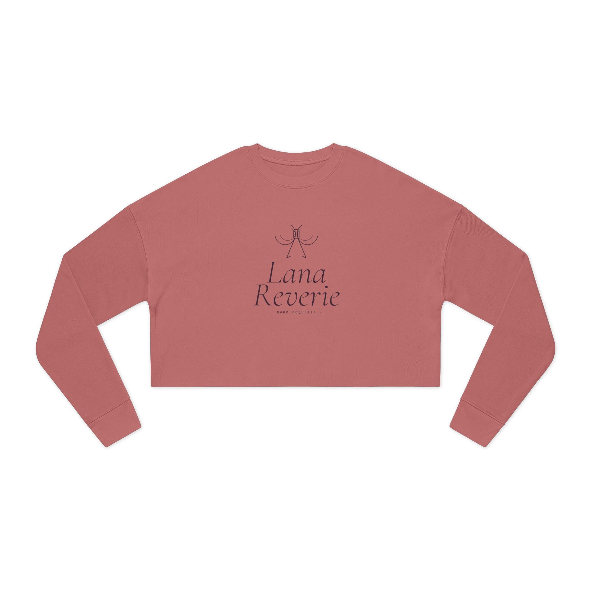 Reverie Cropped Sweatshirt | Dusty Rose Dark Coquette Mauve Crewneck — Lana Reverie