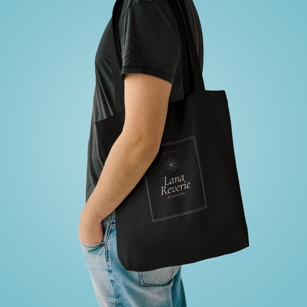 Velvet Bow Tote | Black Canvas Dark Coquette Gothic Aesthetic Bag — Lana Reverie