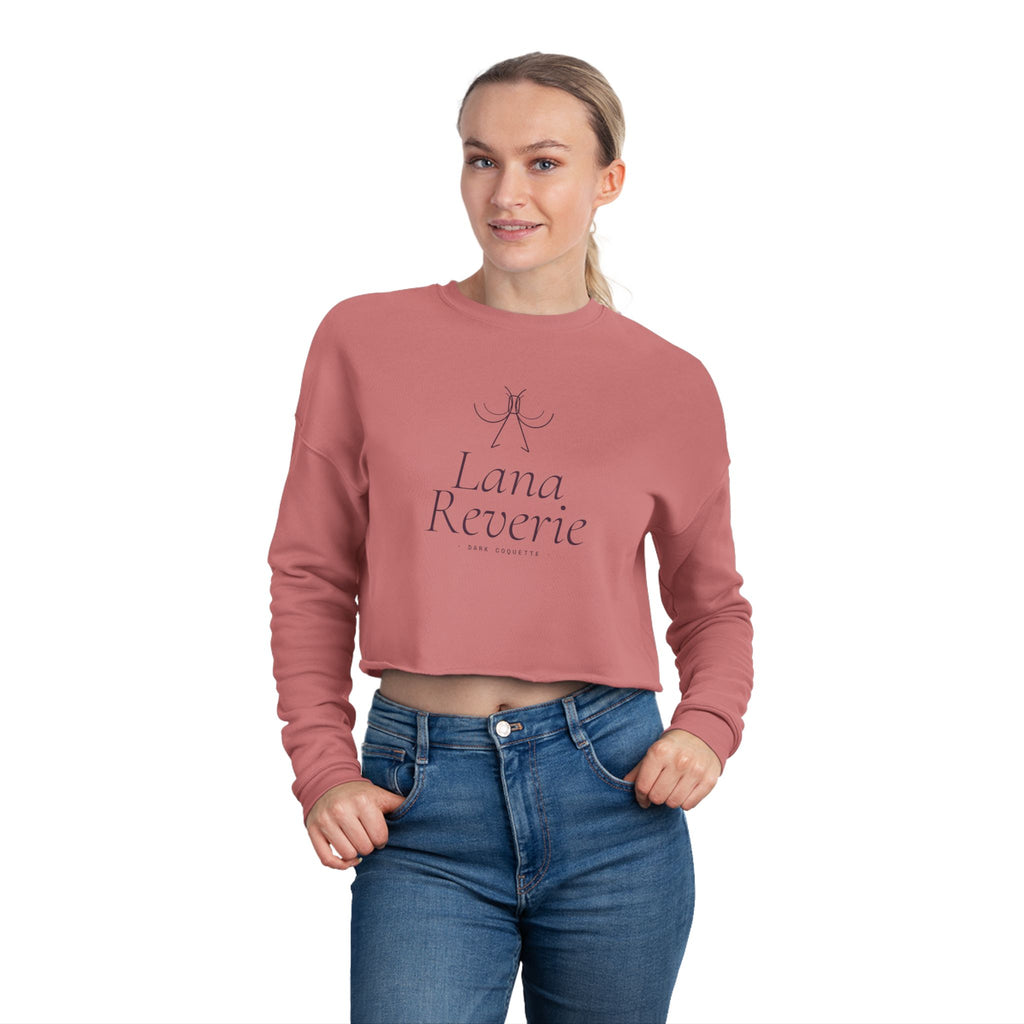 Reverie Cropped Sweatshirt | Dusty Rose Dark Coquette Mauve Crewneck — Lana Reverie